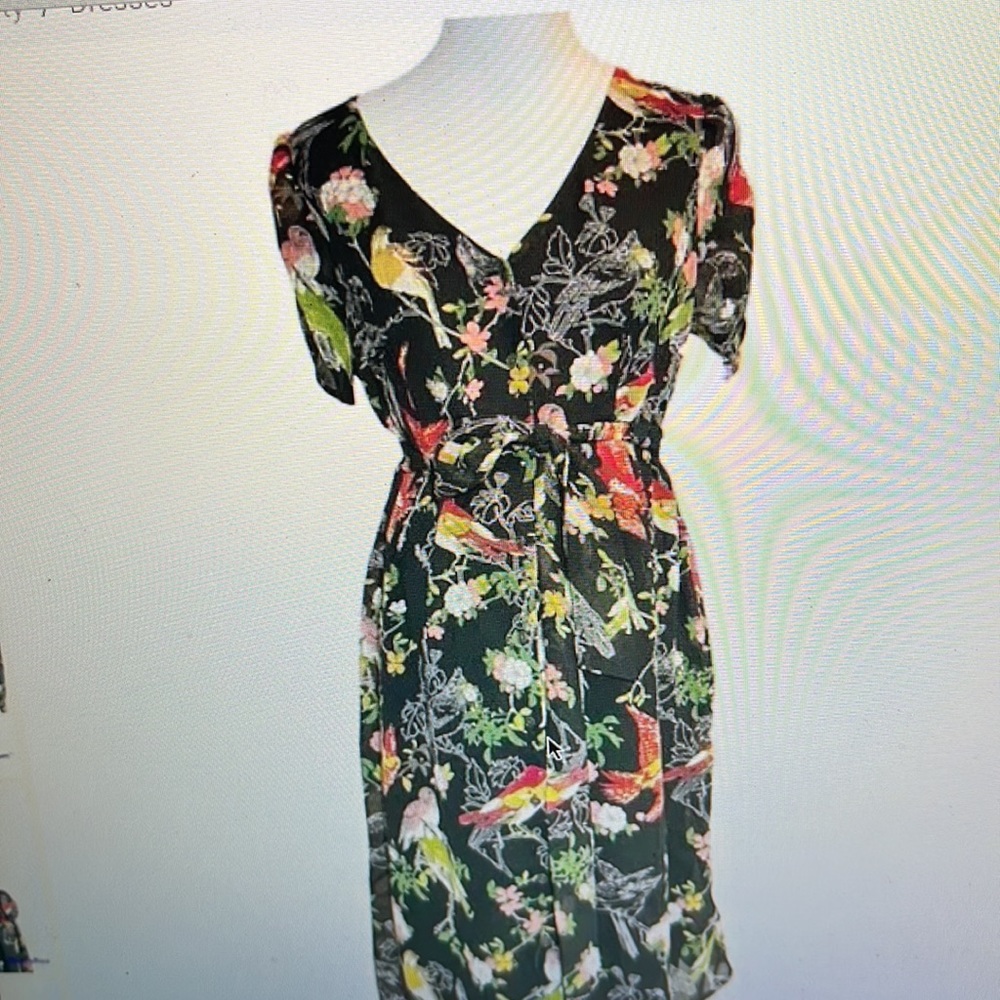 Motherhood Maternity Floral Motif w/ Birds Size Small